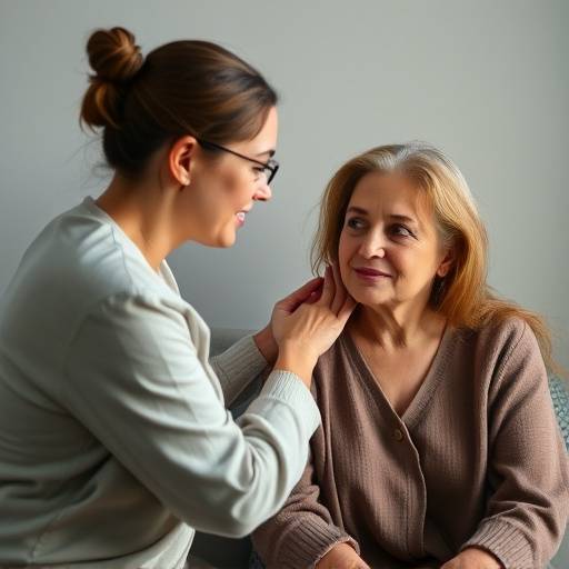 A therapist providing support to a client