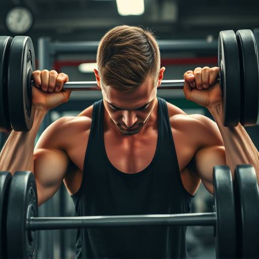 Person lifting weights in a gym, focusing on strength training